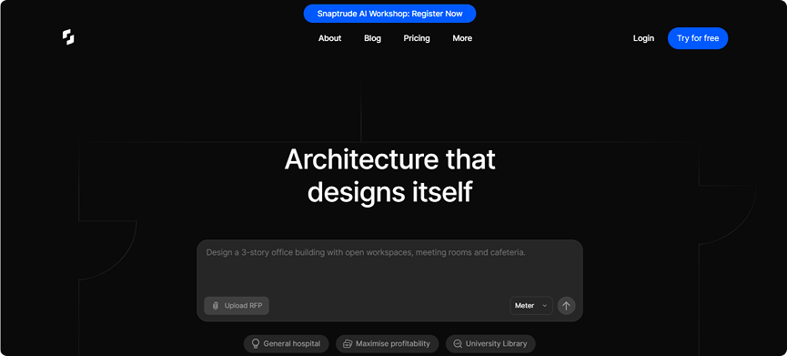 Snaptrude as one of the AI architecture tools